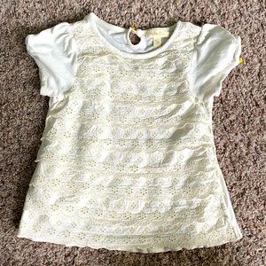 GIRLS (4) Whipped Cream Ruffle Top